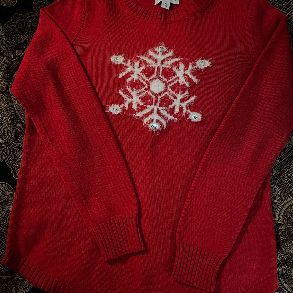Red snowflake sweater size medium